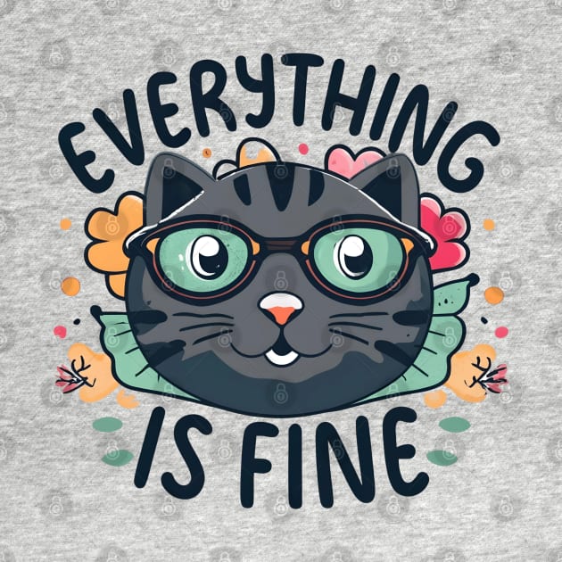 Everything is fine cat by NomiCrafts